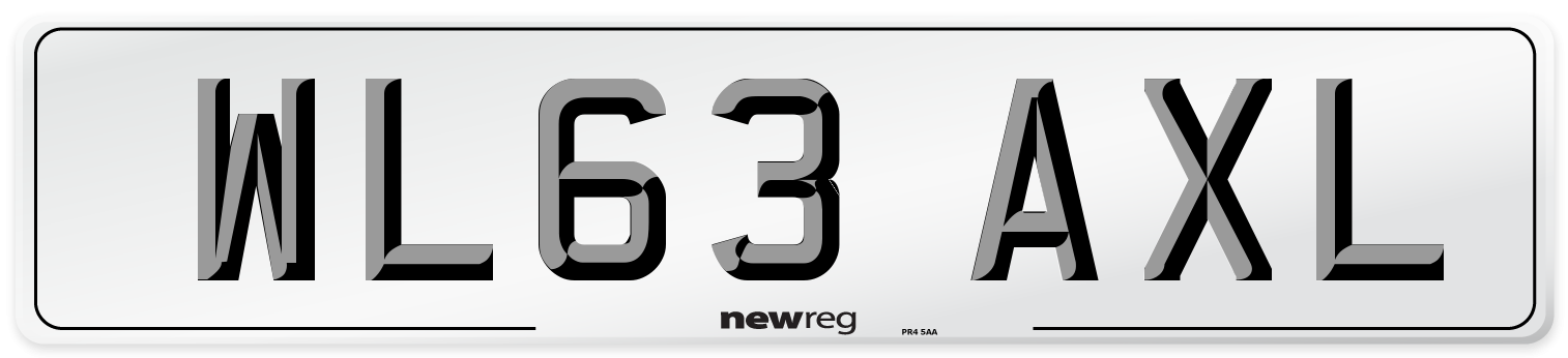 WL63 AXL Number Plate from New Reg